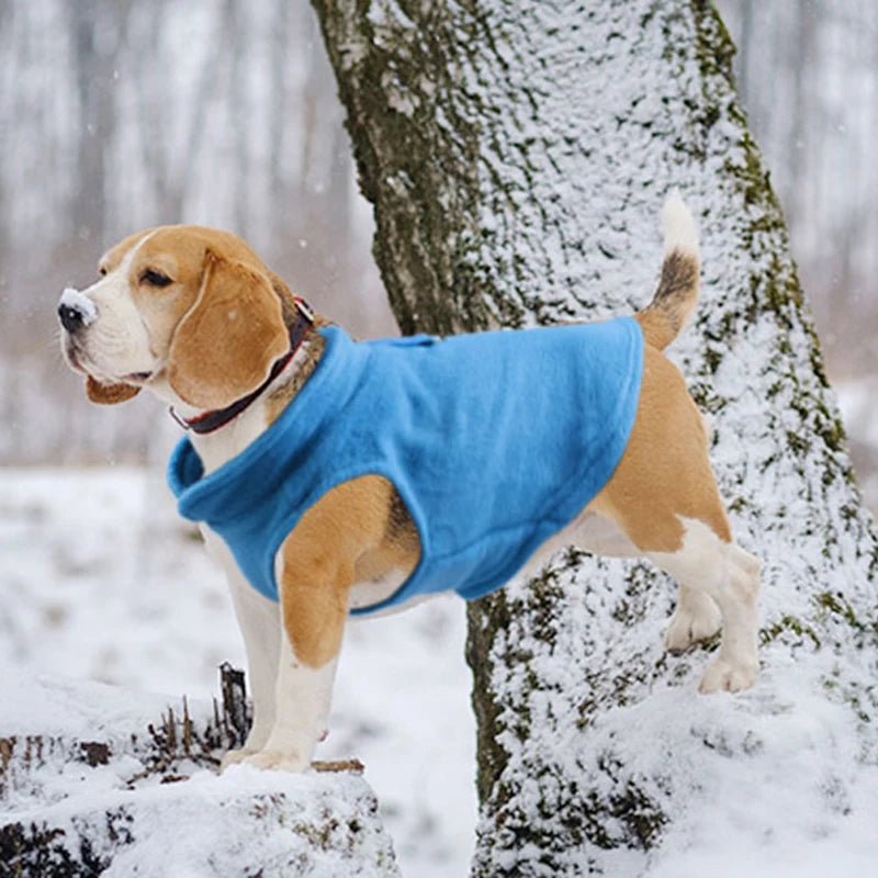 Winter Fleece Dog Coat with Harness for Small Dogs
