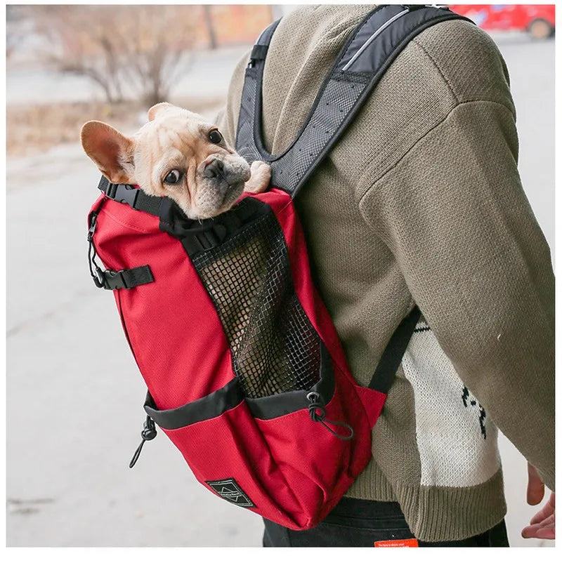 Hiking Dog Backpack – Ventilated, Breathable Pet Carrier for Travel, Bicycle, & Motorcycle