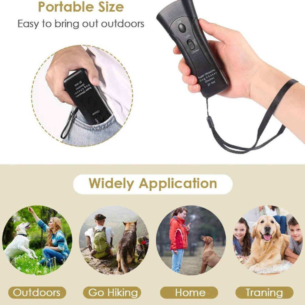 2-in-1 Ultrasonic Dog Repeller & LED Flashlight - Anti-Barking Trainer