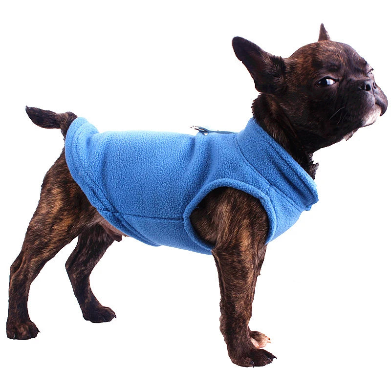 Winter Fleece Dog Coat with Harness for Small Dogs