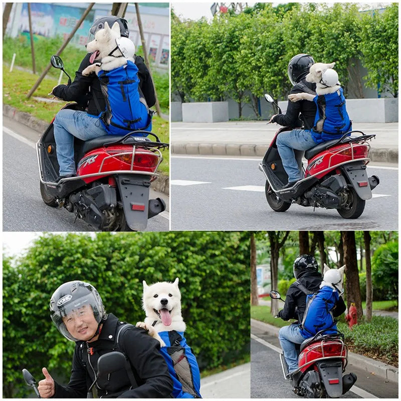 Hiking Dog Backpack – Ventilated, Breathable Pet Carrier for Travel, Bicycle, & Motorcycle