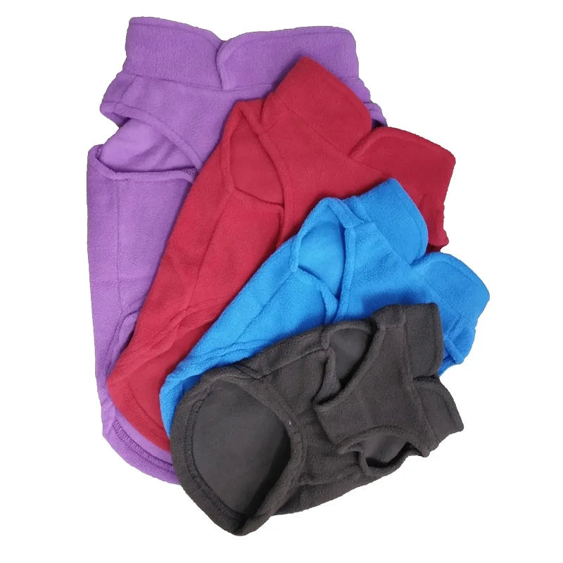 Winter Fleece Dog Coat with Harness for Small Dogs
