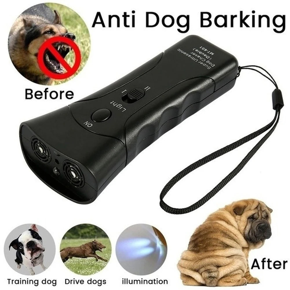 2-in-1 Ultrasonic Dog Repeller & LED Flashlight – Anti-Barking Trainer