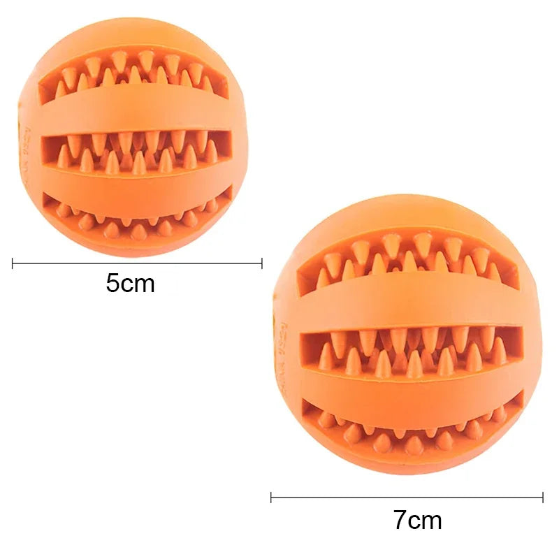 Interactive Dog Ball Toy - Chew & Clean Rubber Food Ball
