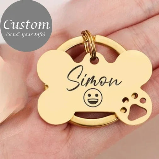Personalized Bone-Shaped Pet ID Tags with Free Engraving