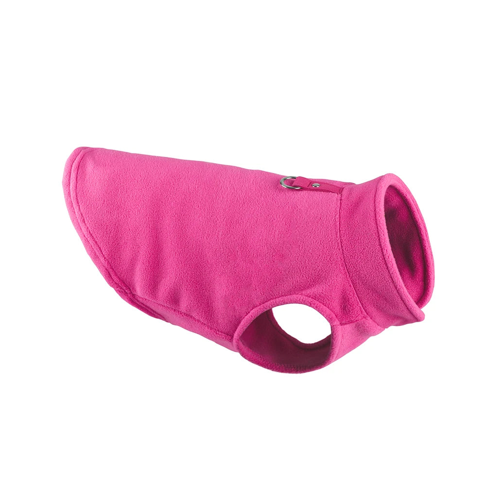 Winter Fleece Dog Coat with Harness for Small Dogs