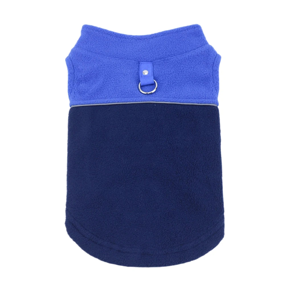 Winter Fleece Dog Coat with Harness for Small Dogs