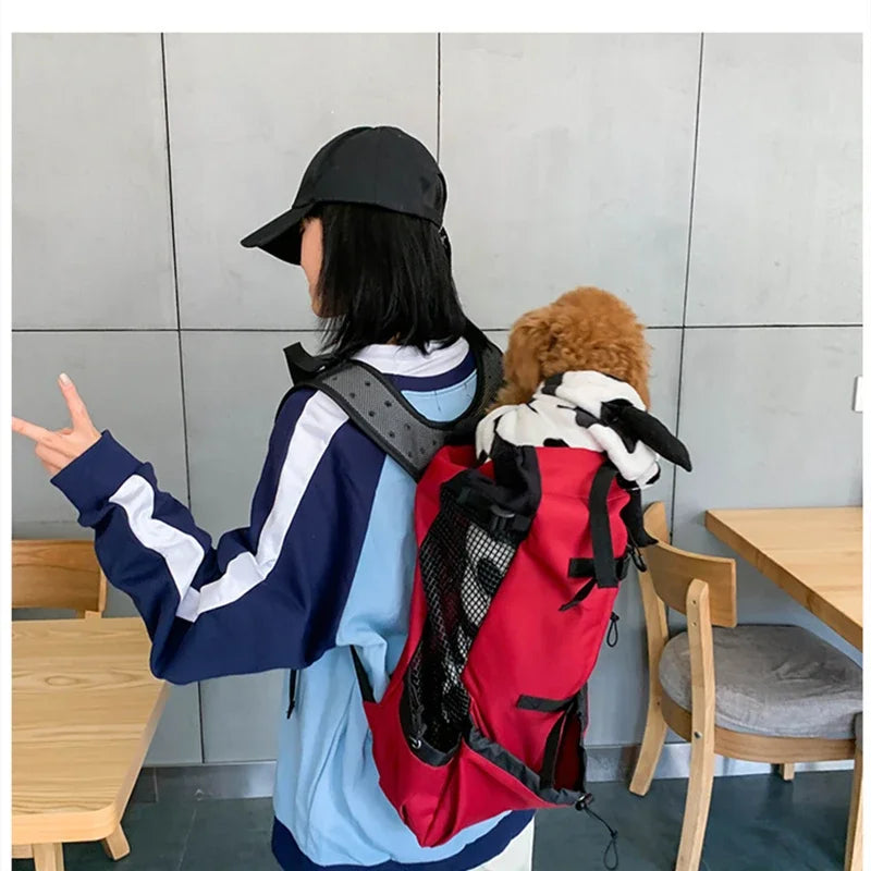 Breathable Dog Carrier Backpack – Reflective, Portable Pet Travel Bag for Cats & Small Dogs