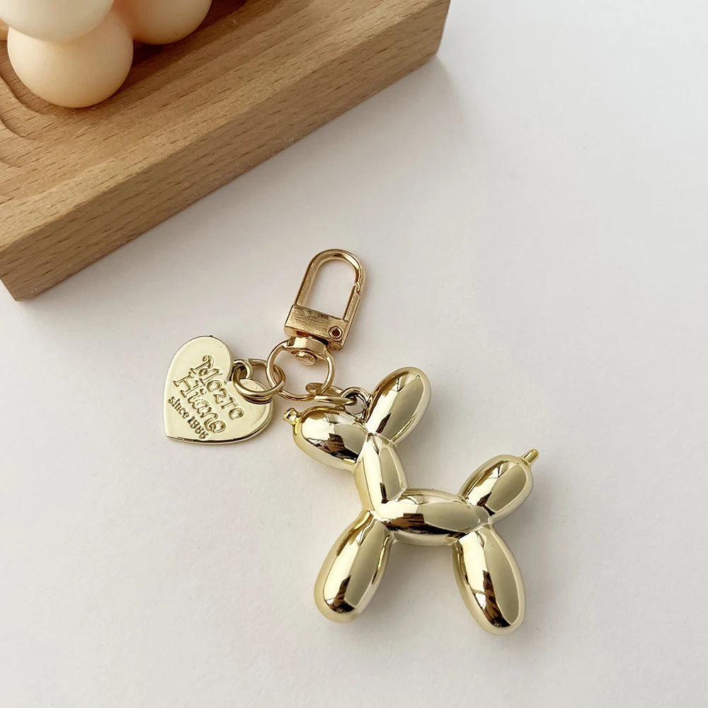 Cartoon Balloon Dog Keychain – Cute Acrylic Bag Charm for Women & Couples