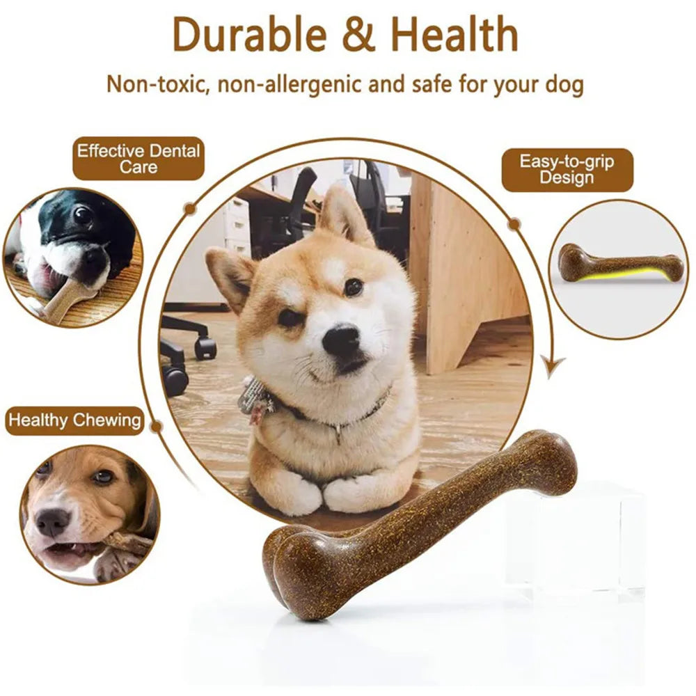 Indestructible Dog Bone Chew Toy – Natural, Non-Toxic Dental Chew for Small, Medium, and Large Dogs