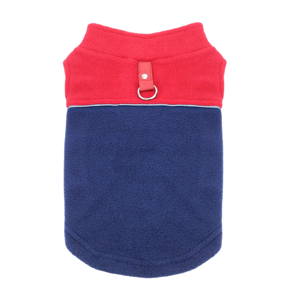 Winter Fleece Dog Coat with Harness for Small Dogs