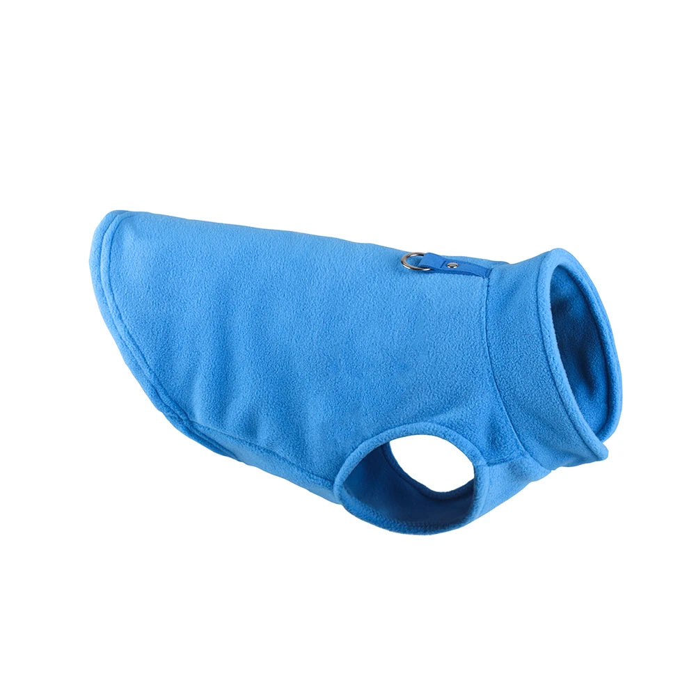 Winter Fleece Dog Coat with Harness for Small Dogs