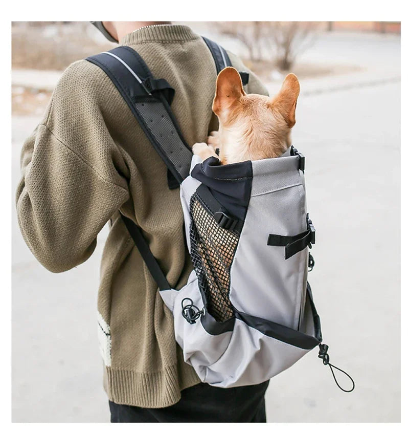 Breathable Dog Carrier Backpack – Reflective, Portable Pet Travel Bag for Cats & Small Dogs