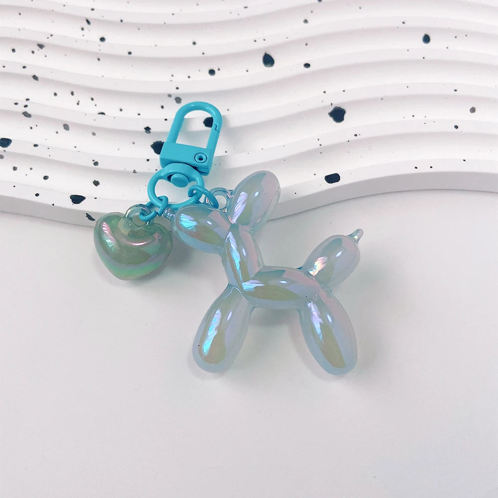 Cartoon Balloon Dog Keychain – Cute Acrylic Bag Charm for Women & Couples
