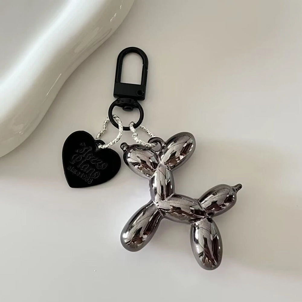 Cartoon Balloon Dog Keychain – Cute Acrylic Bag Charm for Women & Couples