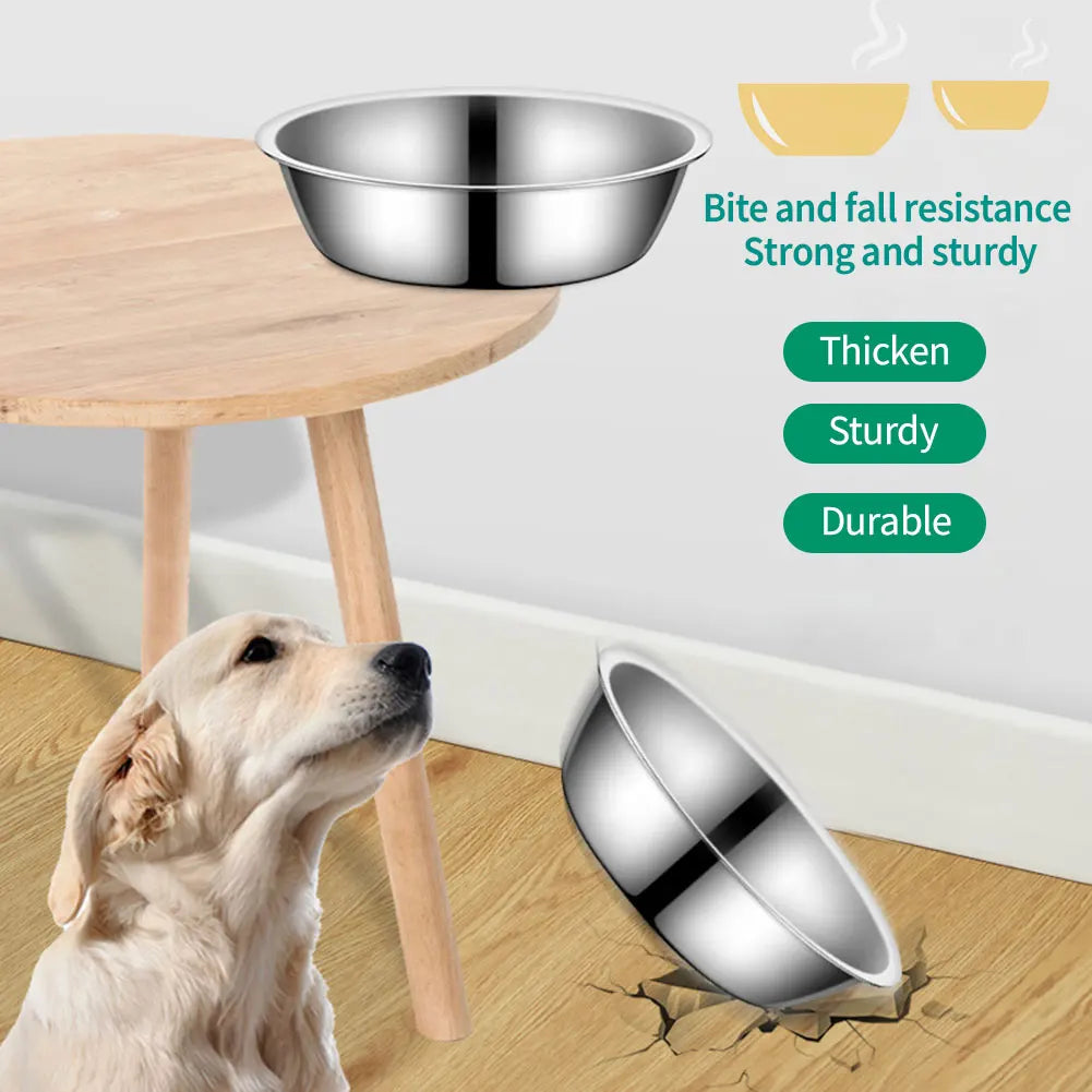 Durable Stainless Steel Pet Bowl - Large Capacity & Rust-Resistant