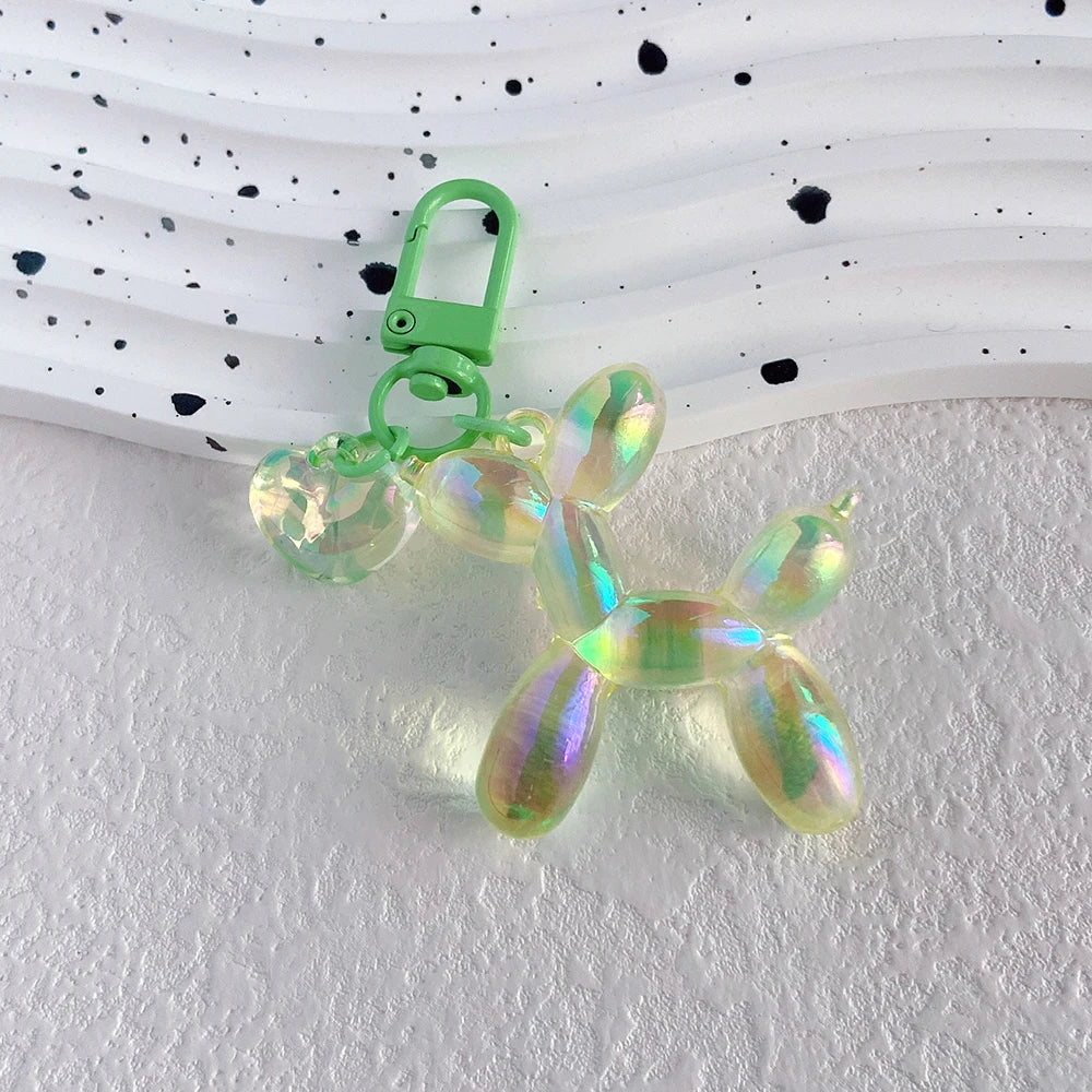 Cartoon Balloon Dog Keychain – Cute Acrylic Bag Charm for Women & Couples