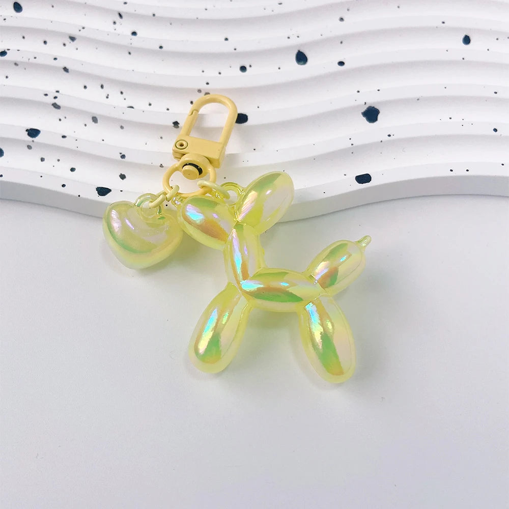 Cartoon Balloon Dog Keychain – Cute Acrylic Bag Charm for Women & Couples