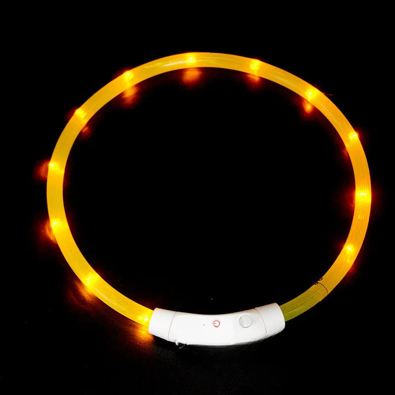 USB Rechargeable LED Dog Collar – Luminous Anti-Lost Pet Collar for Night Safety
