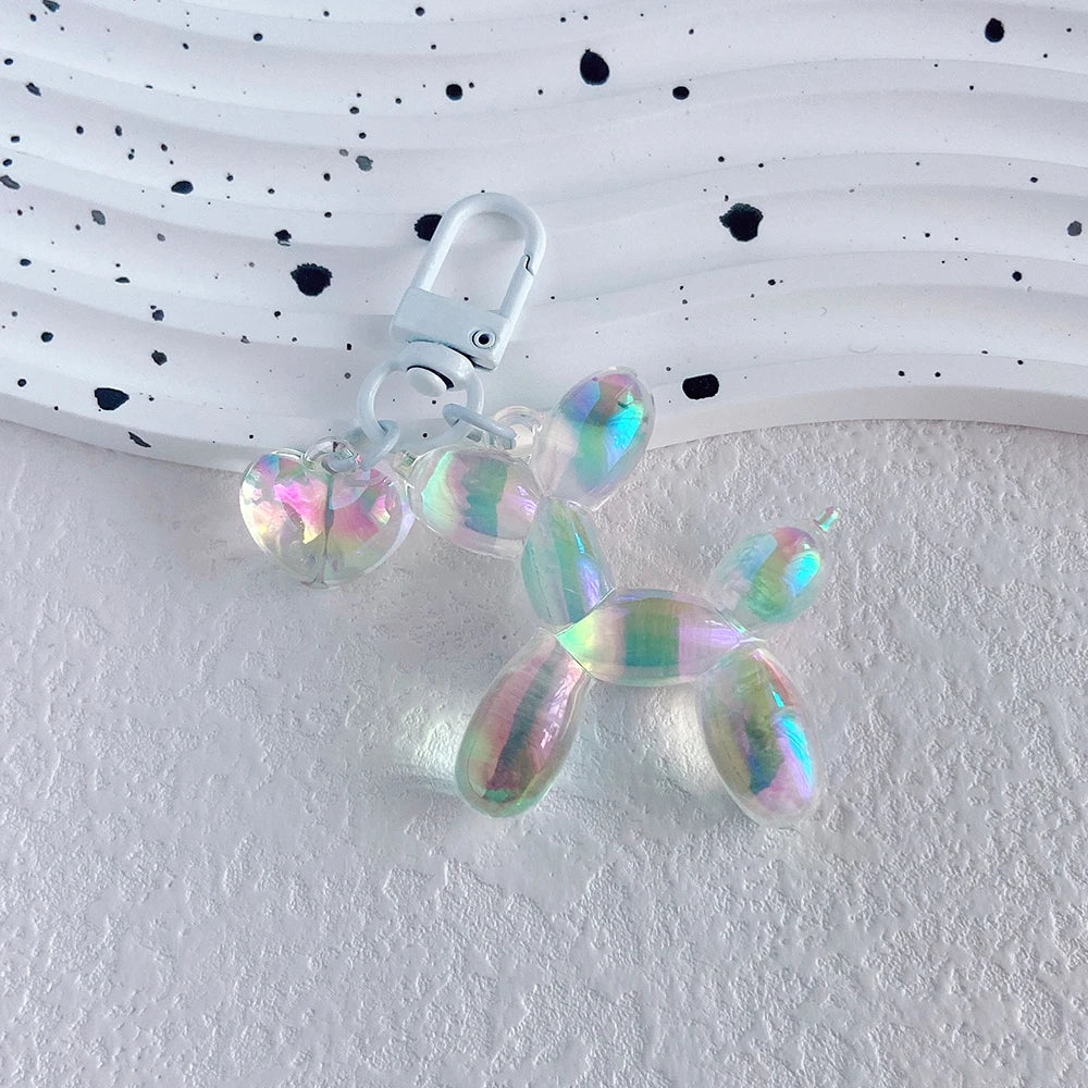 Cartoon Balloon Dog Keychain – Cute Acrylic Bag Charm for Women & Couples