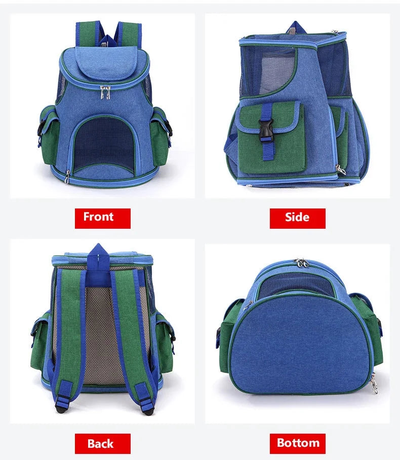 Breathable Dog Carrier Backpack – Reflective, Portable Pet Travel Bag for Cats & Small Dogs