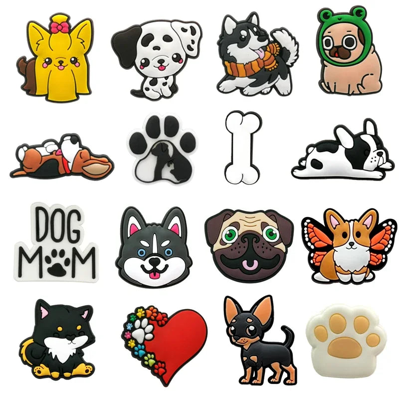 Cute Dog Shoe Charms Pins for Crocs – Fun Clog & Sandal Accessories for Kids & Women