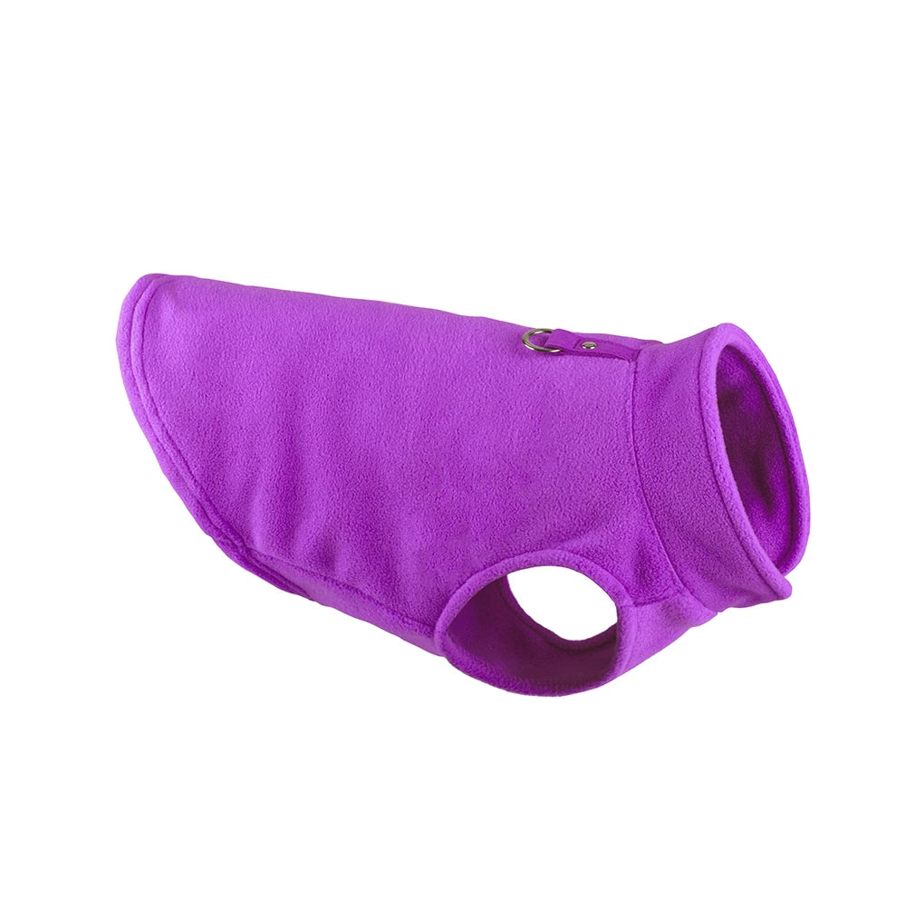 Winter Fleece Dog Coat with Harness for Small Dogs