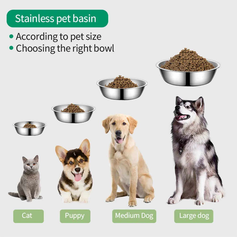 Durable Stainless Steel Pet Bowl - Large Capacity & Rust-Resistant