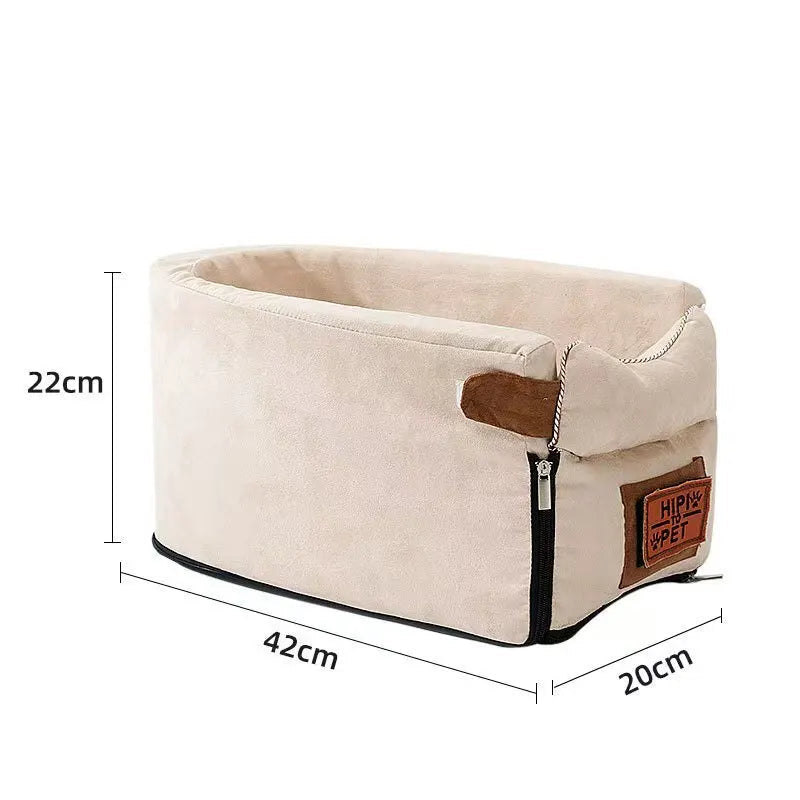 Portable Central Car Dog Seat Bed – Safe Travel Carrier for Small Pets