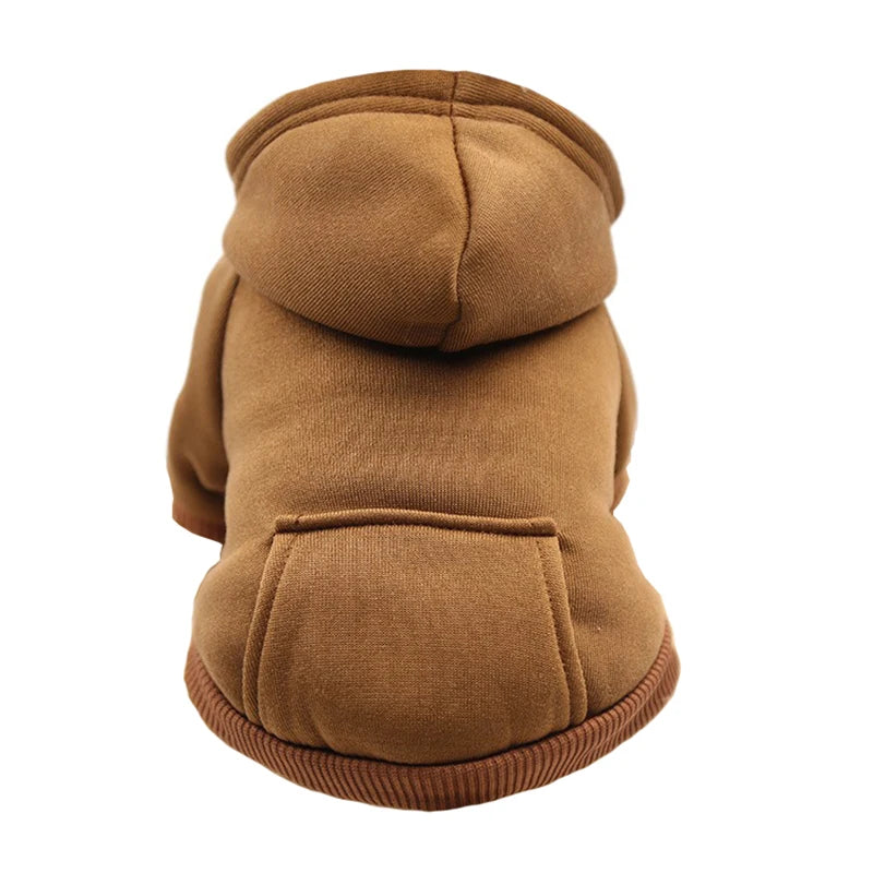 Winter Hooded Sweatshirt for Small & Medium Dogs – Cozy Pet Jacket with Pocket for Chihuahuas, French Bulldogs, and More