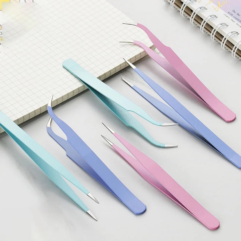 Stainless Steel Macaron Tweezers – Nail Art, Eyelash, Scrapbooking & DIY Tool