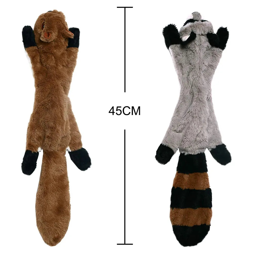 Stuffingless Squeaky Dog Toy - Durable & Crinkle Plush