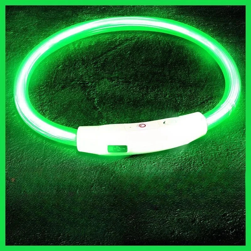 USB Rechargeable LED Dog Collar – Luminous Anti-Lost Pet Collar for Night Safety