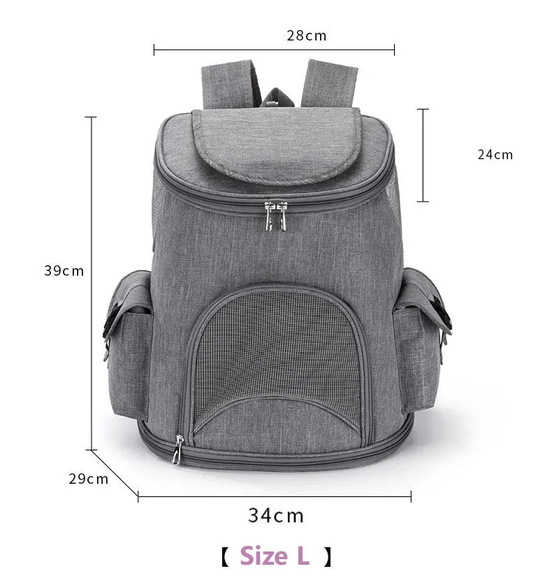 Breathable Dog Carrier Backpack – Reflective, Portable Pet Travel Bag for Cats & Small Dogs