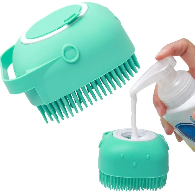 2-in-1 Pet Shampoo Brush & Massage Scrubber – Gentle Grooming Tool