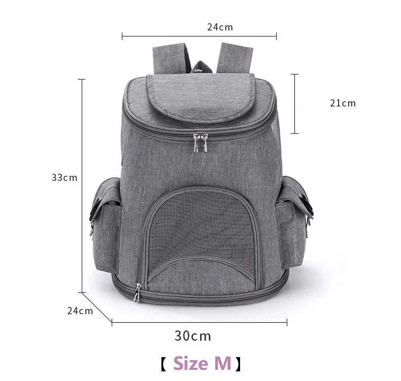 Breathable Dog Carrier Backpack – Reflective, Portable Pet Travel Bag for Cats & Small Dogs