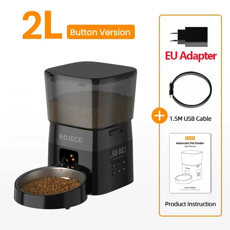 2L Automatic Pet Feeder with Portion Control and Anti-Jam Design