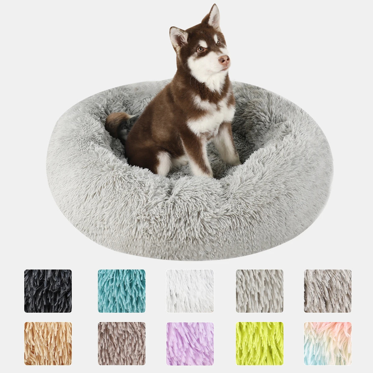 Plush Donut Dog Bed – Washable & Cozy Bed for All Dog Sizes