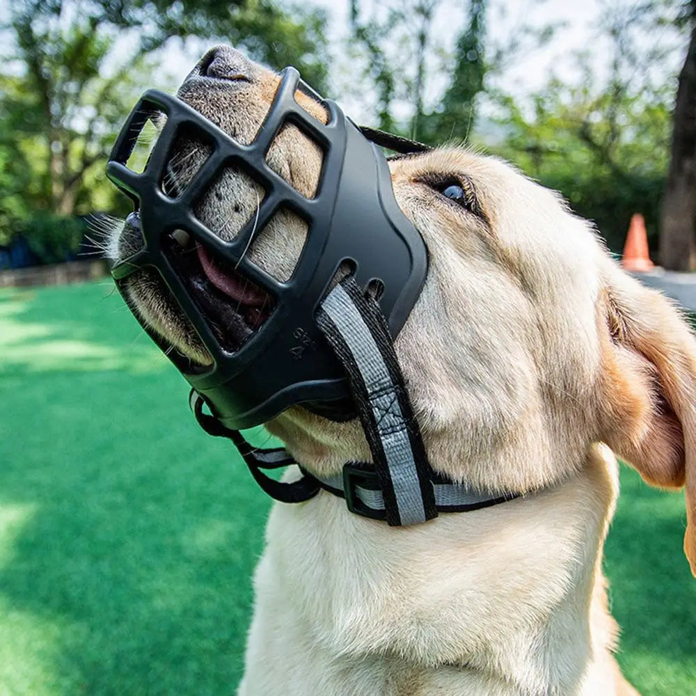 Adjustable Reflective Dog Muzzle – Breathable, Anti-Biting Mouth Cover