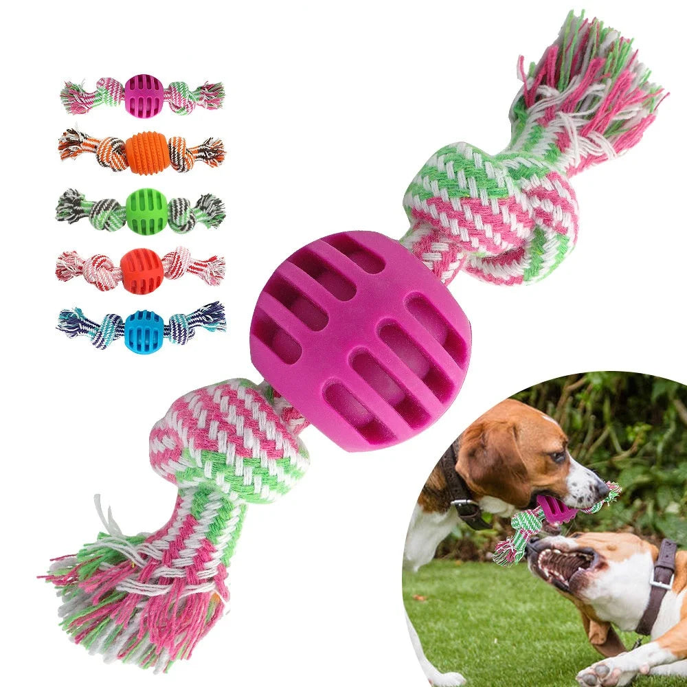 Bite-Resistant Dog Rope Toy – Double Knot Cotton Chew Toy for Puppies