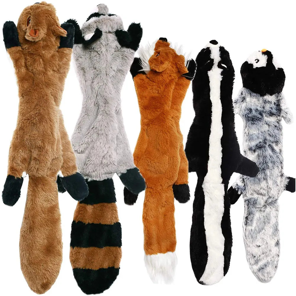 Stuffingless Squeaky Dog Toy – Durable Crinkle Plush for Chewing