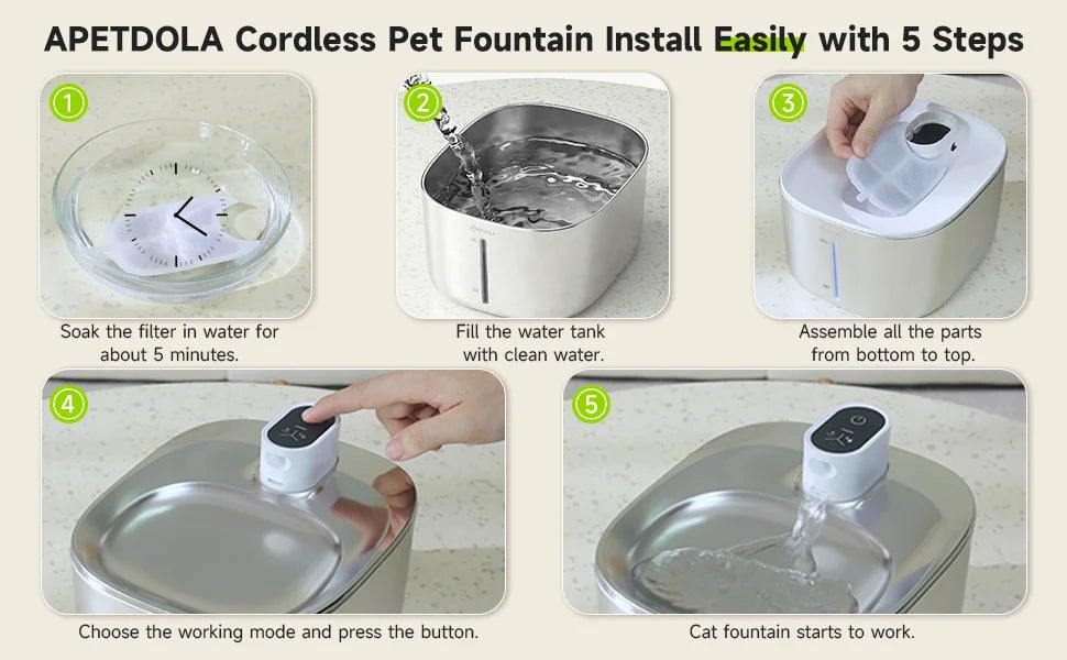 4L Wireless Pet Water Fountain – Motion Sensor Stainless Steel Cat & Dog Dispenser