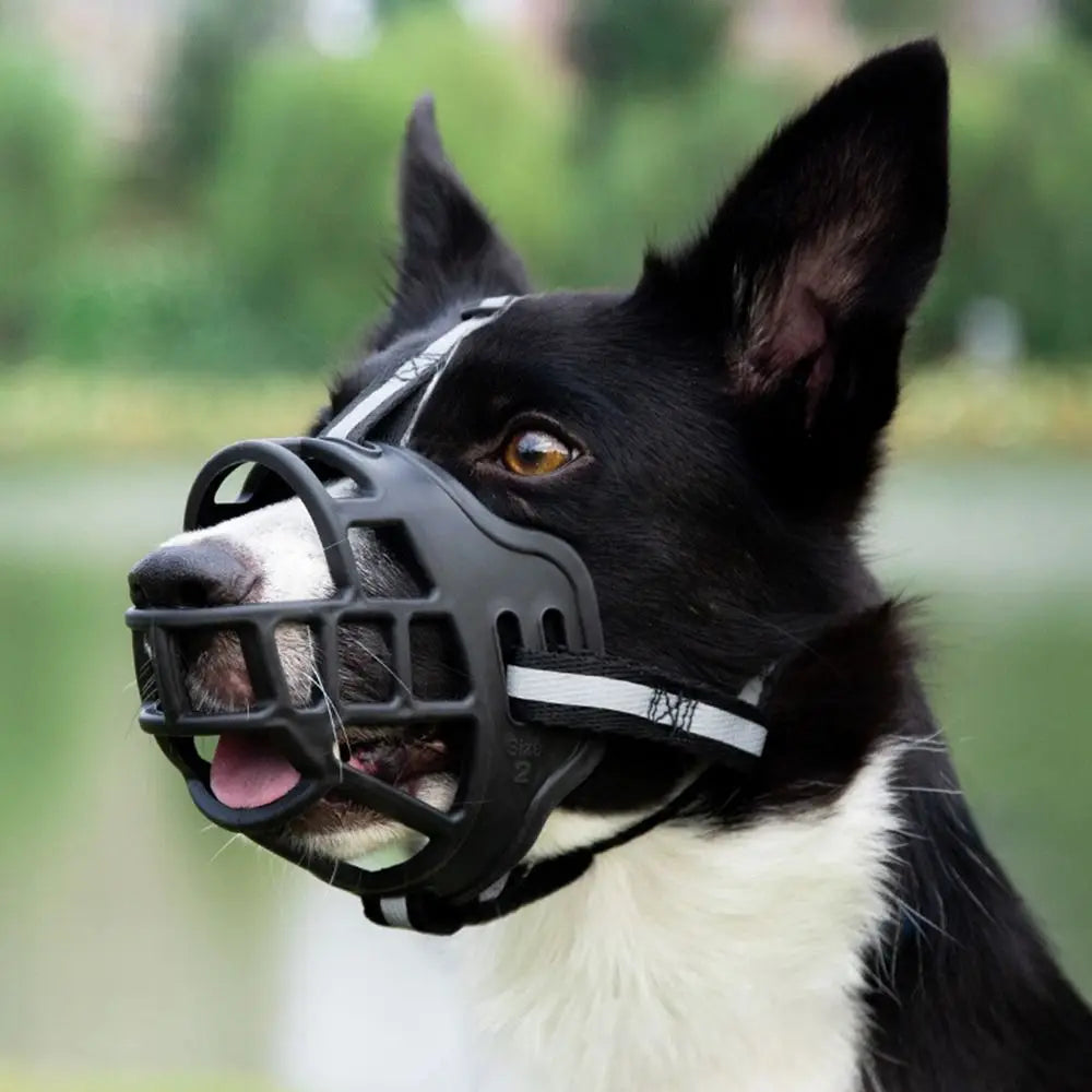 Adjustable Reflective Dog Muzzle – Breathable, Anti-Biting Mouth Cover