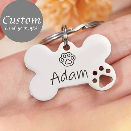 Personalized Bone-Shaped Pet ID Tags with Free Engraving