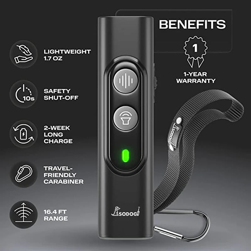 Rechargeable Ultrasonic Dog Bark Control & Training Device – High-Power Anti-Barking Repeller