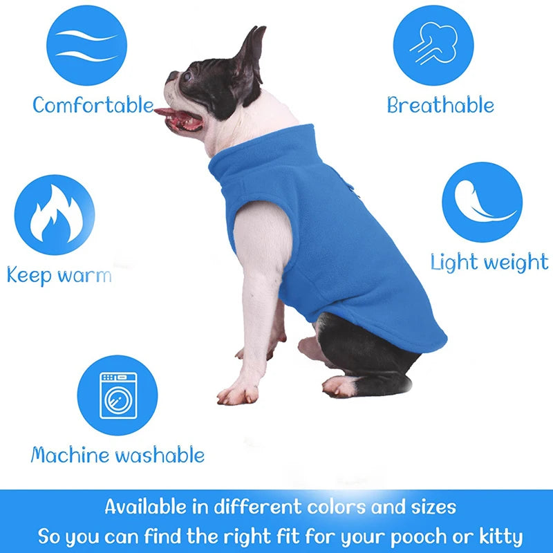 Winter Fleece Dog Coat with Harness for Small Dogs