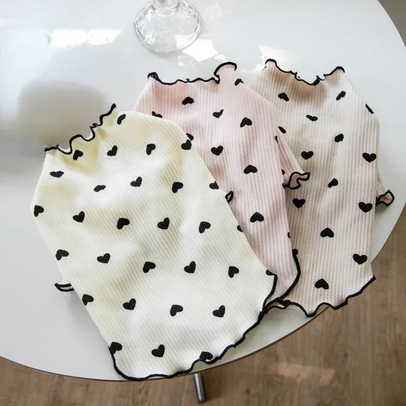 Embroidered Bear Waffle Pet Vest – Autumn & Winter Warm Undercoat for Dogs & Cats