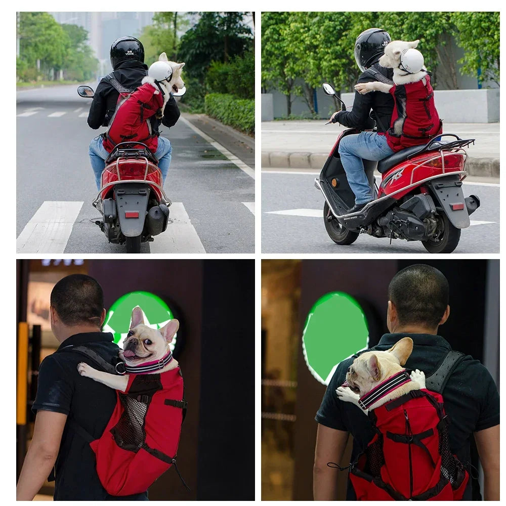 Breathable Dog Carrier Backpack – Reflective, Portable Pet Travel Bag for Cats & Small Dogs