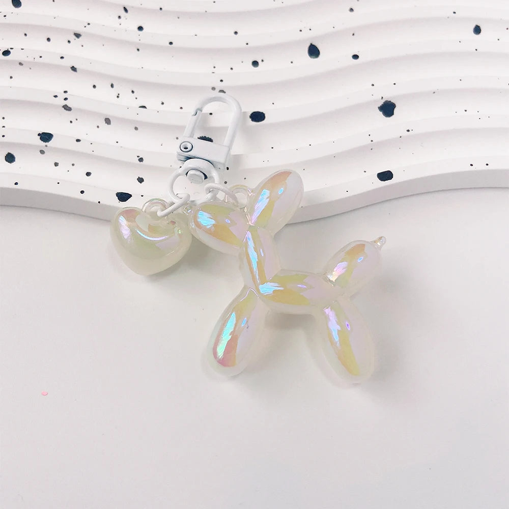 Cartoon Balloon Dog Keychain – Cute Acrylic Bag Charm for Women & Couples