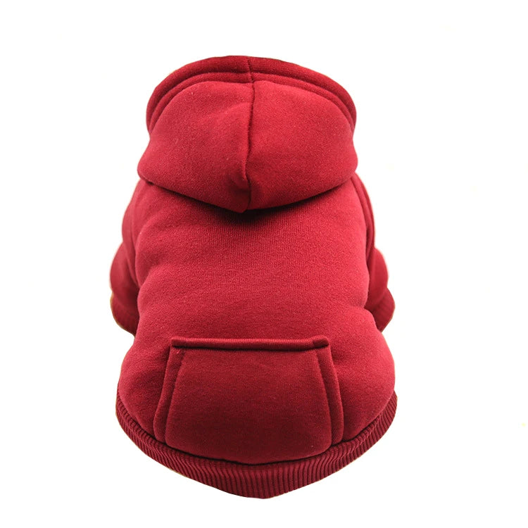 Winter Hooded Sweatshirt for Small & Medium Dogs – Cozy Pet Jacket with Pocket for Chihuahuas, French Bulldogs, and More
